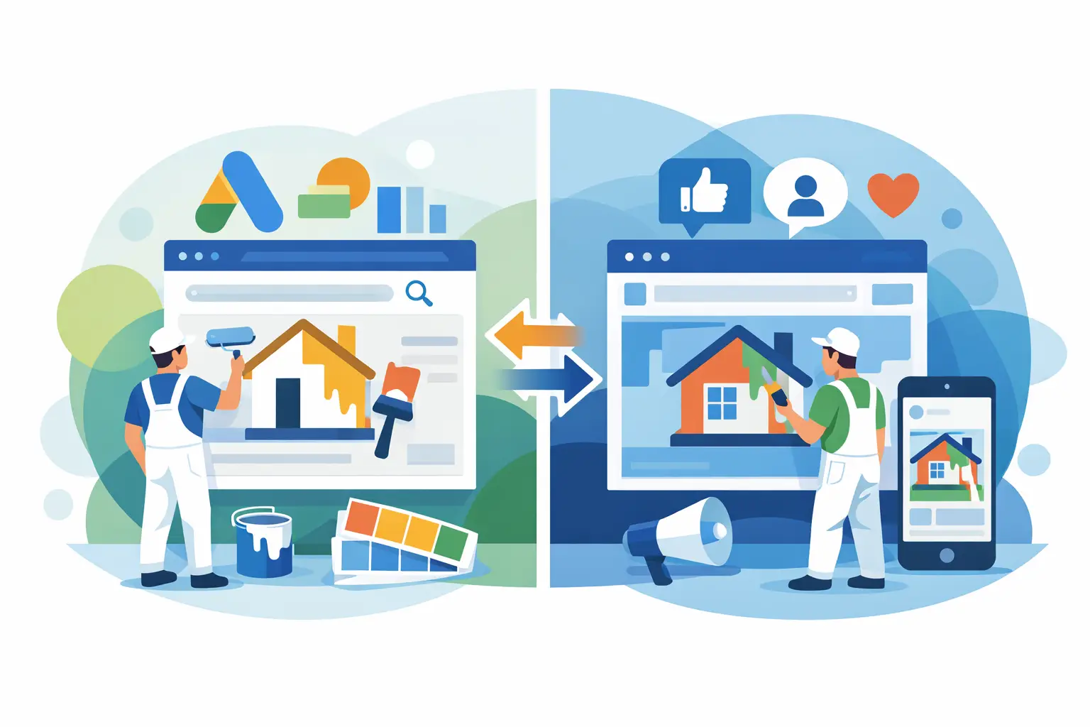 Google Ads Versus Facebook Ads for Painters Google Ads Versus Facebook Ads for Painters
