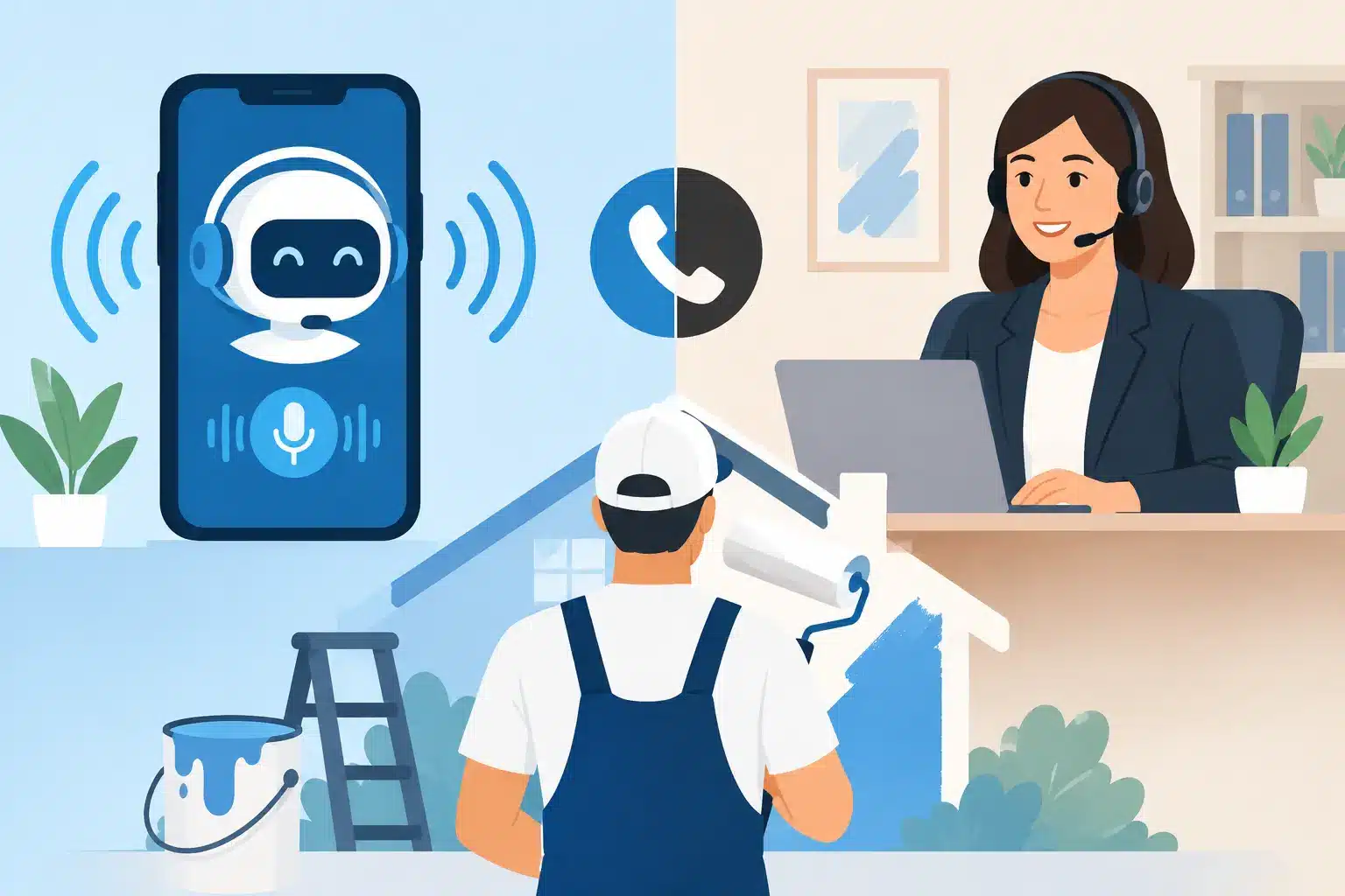 Voice AI vs Receptionists for Painting Contractors